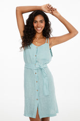 Blue Siesta mini linen dress